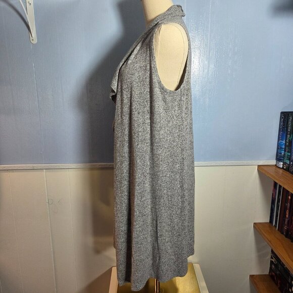 Juicy Couture Extra Small Light Heathered Gray Sleeveless Long Open Duster Vest - Picture 6 of 7